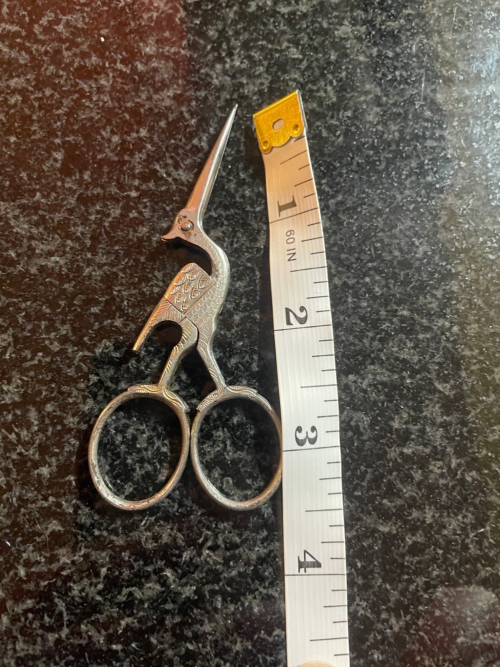 VTG Silver Stork Embroidery Scissors - Silver tone - no marking - Picture 4 of 5